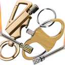 2 Pack Permanent Match Infinity Lighter with Keychain Bottle Opener, Reusable Match Strike Fire Starter (No Fuel) (Gold)