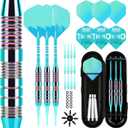 Soft Tip Darts Set 3 Aluminum Shaft Professional Darts Plastic Tip Sets 2BA Replacement Tips + Extra 3 Dart Flights 3 Replace Plastic Shafts for Electronic Dart Board