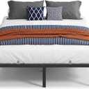 VASAGLE Queen Metal Bed Frame 14 Inches Tall, 1100 lb Weight Capacity, No Box Spring Needed, with Under-Bed Storage, Easy Setup, Heavy-Duty Platform Bed, Mattress Retainers, Matte Black URMB651BD02S