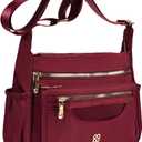 CAAORDKSO Messenger Bag for Women Nylon Waterproof Shoulder Purse Crossbody Bag Lightweight Travel Bag with Multiple Pockets