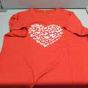 Women Valentine Shirt Love Heart Graphic Short Sleeve Tee Shirt Funny Cute Valentine's Day Gift Tops (Red, 2XL)