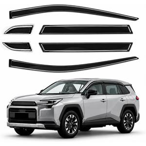 Window Visors Rain Guards Compatible with 2026 Toyota RAV4 Only, 6PCS Tape-On Acrylic Side Window Deflectors with Electroplated Chrome-Look Trim, Exterior Accessories