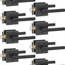 Asidrama 8 Pack Black Privacy Door Handles, Door Lever with Door Knobs Indoor for Bedroom or Bathroom, Heavy Duty Door Handles Interior with Locks for Left Right Sided Doors