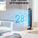 DREO Tower Fan for Bedroom, Upgraded DC 9 Speeds 20dB Ultra-Quiet Floor Fan, 90 Oscillating Fans with 28ft/s Velocity, 12H Timer, Standing Fan, Bladeless Fan Powerful for Home Office Room