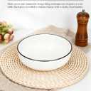 OTAGO 8" Stoneware Salad and Pasta Bowls Set of 4, Porcelain Ceramic Bowls with Black Rim, Microwave & Dishwasher Safe Tableware for Kitchen, Dinner & Dining