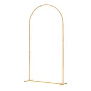 KFFKFF Gold Metal Arch Backdrop Stand, 6.6 x 3.3 ft, Durable Frame, Simple Setup, Decorative Stand for Weddings, Birthdays, Graduations, Holidays, and Ceremonies