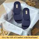 Dearfoams Men's Adjustable Indoor/Outdoor Memory Foam Machine Washable Summer Slide Slipper (7-8, Navy)