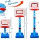 SUPER JOY Toddler Basketball Hoop - Height Adjustable Kids Basketball Hoops for Indoor & Outdoor Play - Portable Mini Basketball Goal for Poolside- Game Sport Toys for Boys & Girls Age 1 2 3 4 5