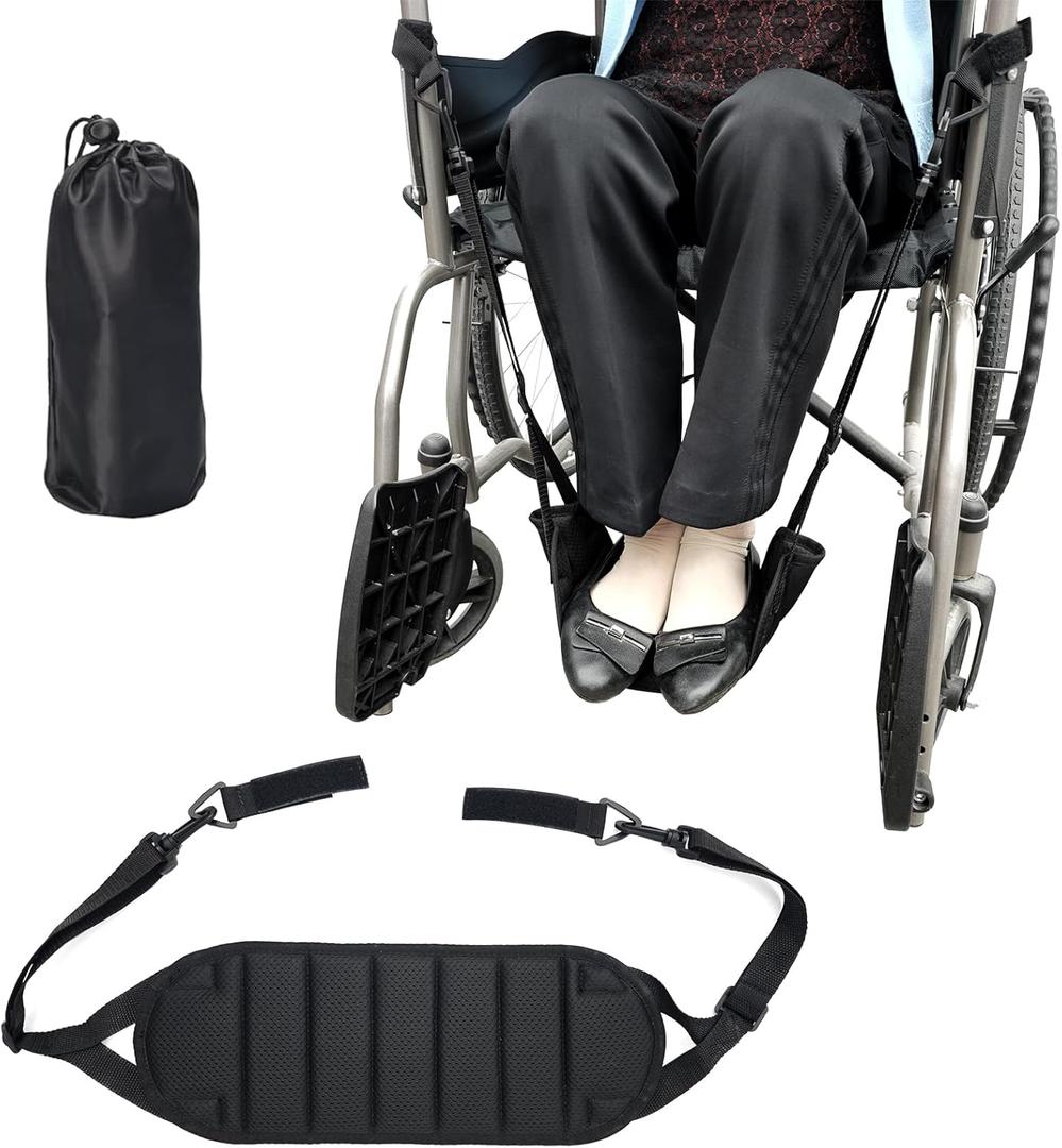 Portable Wheelchair Footrest Hammock, Adjustable Hanging Foot Sling, Wheelchair Foot Rest Replacement Parts, Wheelchair Accessories Leg Rest Support Strap to Relax Your Feet