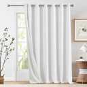 jinchan Linen Blend Light Filtering Curtains 100W x 108L Inch Off White Extra Wide for Living Room Bedroom Burlap Boho Curtains Grommet Drapes 1-Panel Set
