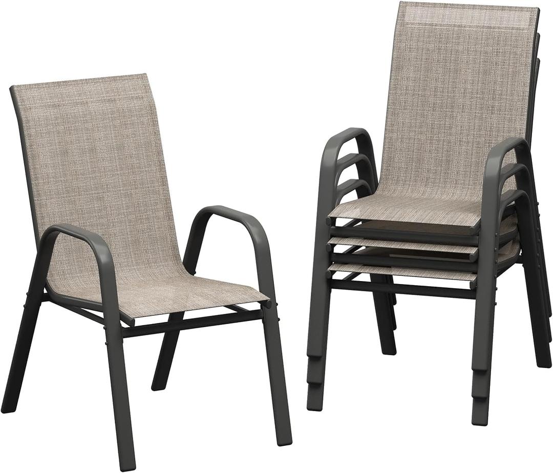 Patio Folding Chairs Set of 4, Outdoor Folding Chairs with Durable Rust-Resistant Frame and Breathable Textilene Material for Outside, 21.26"D x 29"W x 37.8"H