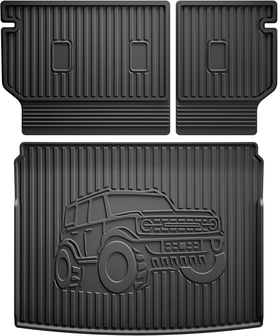 Cargo Liner and Backrest Mat for Ford Bronco Sport 2021-2026 - Custom Fit All Weather Trunk Mat Seat Back Cover Car Interior Accessories Protection Rear Cargo Mat