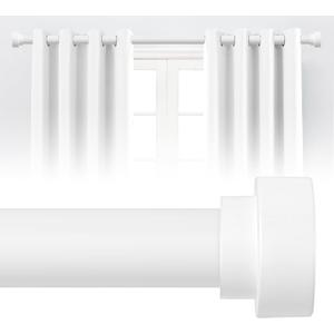 HEI! DEAR White Curtain Rods for Windows 66 to 120 In(5.5-10ft),1 Inch Adjustable Curtain Rod,Heavy Duty Curtain Rods,Modern Decorative Window Curtain Rod,Telescoping Single Drapery Rods 66-120",White