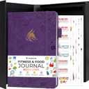 Clever Fox Fitness and Food Journal Premium  Guided Daily Workout, Meal & Weight Loss Tracker for Women & Men  Exercise Diet Planner (Purple) (A5 (5.8 x 8.3))