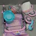 YIYBM Baby Doll Stroller Play Set with 12.5" Baby Doll,Dining Chair, 2 Sets Clothes and 20 PCS Doll Accessories. Stroller Toy for 3, 4, 5, 6 Year Old Toddler Girls for Realistic Pretend Play.