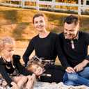 PATPAT Family Matching Outfits Mommy and Me Dresses Matching Set Long Sleeve Plaid Midi Dress and Casual Button Down Shirts (Black, XL)