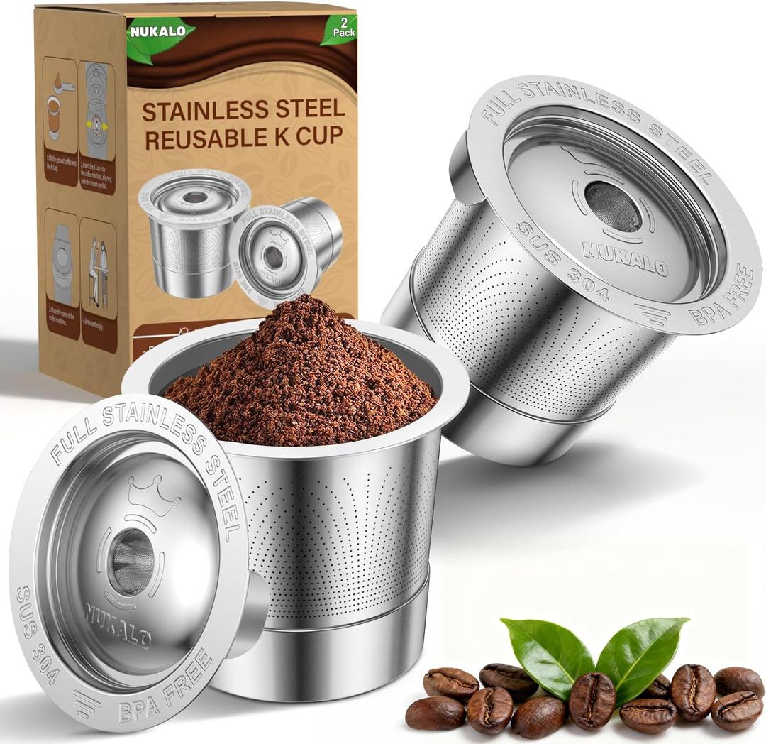 Reusable K Cups for Keurig: Full Stainless Steel Refillable K Cups, Reusable Coffee Filter for Keurig 1.0 Coffee Machines - Eco-Friendly, Easy to Fill and Clean, Lid-Body Tight Seal, Stratum Flow Tech