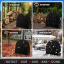 40 Inch Firewood Log Rack Cover 104 x 102 x 61 cm, Heavy Duty 600D Oxford Firewood Log Hoop Cover with PVC Backing, Outdoor Waterproof Round Fire Wood Rack Cover with Zipper, Buckles, Velcro