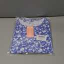 PLOKNRD Women's Casual Dress Summer Short Sleeve T-Shirt Dress Crew Neck Basic Dresses 2025 (Blue White Flower), Small