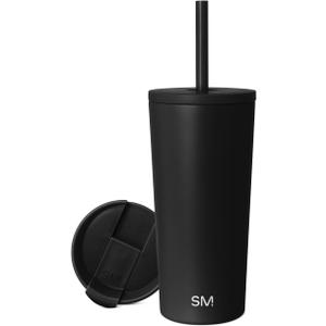 Simple Modern Classic Tumbler with Straw Lid | Insulated Iced Coffee Cup Reusable Stainless Steel Water Bottle Travel Mug | Gifts for Women Men Her Him | 20oz | Midnight Black