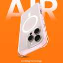 ORNARTO Air Case for iPhone 16 Pro Clear, Compatible with MagSafe, Military-Grade Drop Protection Cover with Built-in Air, Pink
