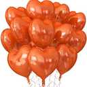 KALOR Orange Heart Balloons, 12Pcs 18 Inch Orange Heart Shaped Foil Balloons for Valentines Day, Wedding, Bridal Shower and Birthday Party Decorations