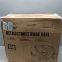 Retractable Garden Hose Reel 130 FT 1/2 Inch 180 Swivel Automatic Slow Return Any Length Lock Hose Reels for Outside 9 Pattern Sprayer Nozzle UV Resistant