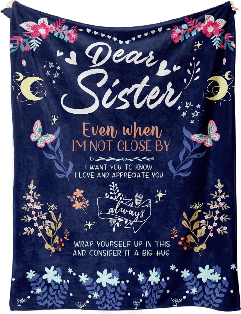 BeneCharm Sister Gifts Blanket - Sisters' Gift for Mother's Day, Valentine's Day, Birthday - 60'' x 50''