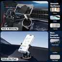 Car Phone Holder2-in-1 Clip & Magnetic Phone Holder for Car [2800gf Super Magnet + Secure Clamp], 360Adjustable Phone Mount for Dashboard/Desk/Gym Mount, Compatible with iPhone & Android (Black)