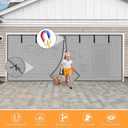 LIAMST Privacy Garage Door Screen Blackout for 2 Car Garage-14x7FT Privacy Silver Grey Heavy Duty Magnetic Garage Screen, Hands Free, Magnetic Privacy Garage Screen Door