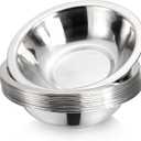 12 Pack Small Stainless Steel Bowls, 6 1/2 Inch Wide Kitchen Metal Bowl with Flat Base, 3/4 Quart Prep Bowls for Meal Prep, Cooking, Serving, Baking