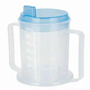 Life Healthcare Adult Drinking Cup for Elderly – 300ml Non Spill Cups – Dishwasher Safe Non-BPA Plastic Two Handled Cup for Elderly – Plastic Beakers for Adults, Disability People