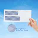 750#10 Security Envelopes, PANDRI NO.10 Self-Seal Double Window Envelopes Designed for QuickBooks Invoices, Business Statements & Documents - Number 10 Size 4 1/8 Inch X 9 1/2 Inch - 24 LB