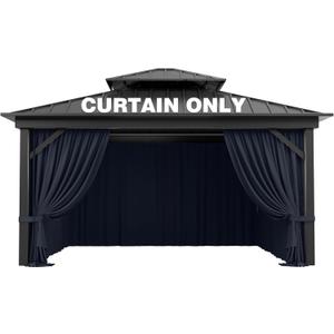 Outdoor Gazebo Curtain Replacement Universal 4-Panel Sidewalls 10' X 13',Outdoor Patio Waterproof Privacy Curtain with Double Zipper for Patio,Garden, and Backyard (Curtain Only)