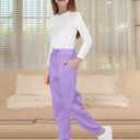 Resinta Girls Fleece Lined Sweatpants Youth Jogger Athletic Pants Kids Pull-On Pants with Pockets and Drawstring