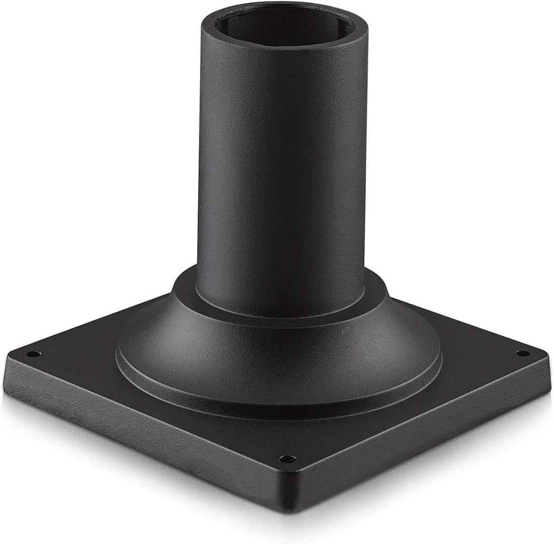 Heavy Duty Post Light Adapter, HWH Cast Aluminum Pier Mount Base 3'', Sand Black, 5HW38PA BK (Medium - 1 Pack)