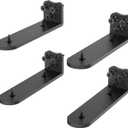 Floating Shelf Bracket, 12 Inch 4PACK Black Heavy Duty Shelf Bracket,Hidden Shelf Brackets 1/5 in Thick,L Brackets Support for Shelves,Suitable for Kitchen, Study Or DIY,Holds Over 160lb+