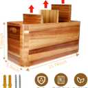 Wooden Kitchen Utensil Holder Organizer for Counter or Countertop, Large Wooden Utensil Holder for Storage Cooking and Silverware with 4 Compartment, Acacia Rustic Wood Container Extra Large