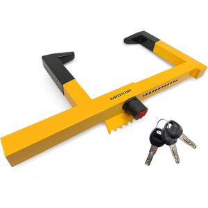 KAYCENTOP Wheel Lock Clamp Security Tire Lock Anti Theft for Max 15.5 inch Tire Width Universal Car Wheel Lock for Trailers SUV Boats Motorcycles Golf Cart Yellow/Black