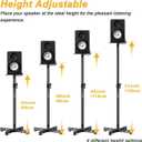 Vondynote Set of 2 Studio Monitor Stands Adjustable Height Speaker Stands with Cable Management