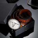 Xuniea Western Belt for Men Longhorn Cowboy Leather Buckle Belt Floral Engraved (39 Inch, Camel Color)