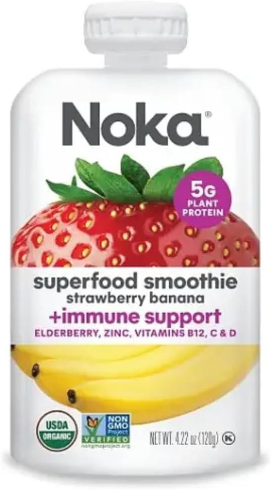 3 x Noka Strawberry Banana Superfood Smoothie, 4.22 oz