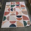 5x7 Area Rugs Washable,Boho Rugs for Living Room Bedroom Dining Room, Large Throw Floor Carpet Non Slip Soft Modern Abstract Bohemian Terracotta