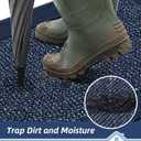 BEQHAUSE Indoor Door Mat 20" x 32", Dirt Trapper Door Mats Non-Slip Entryway Rugs Washable, Resist Dirt Absorbent Welcome Mat, Low Profile Floor Mats for Front Back Door and Entryway, Blue