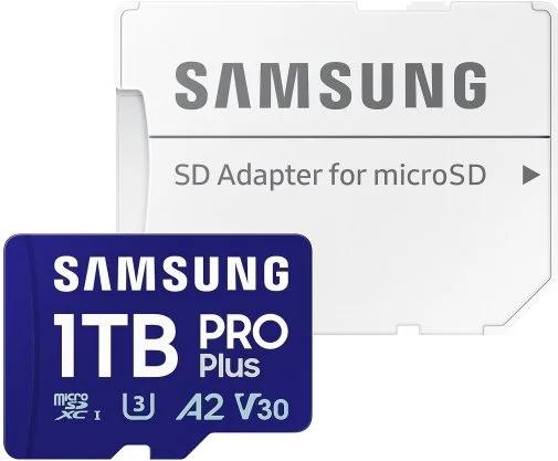 Samsung PRO Plus microSD Memory Card + Adapter, 1TB MicroSDXC, Up to 180 MB/s, Full HD & 4K UHD, UHS-I, C10, U3, V30, A2 for Android Phones, Tablets, GoPRO, DJI Drone, MB-MD1T0SA/AM, 2024