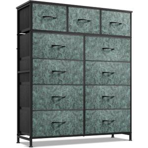 WLIVE Tall Dresser for Bedroom, 11 Drawer Chest of Drawers, Vintage Green