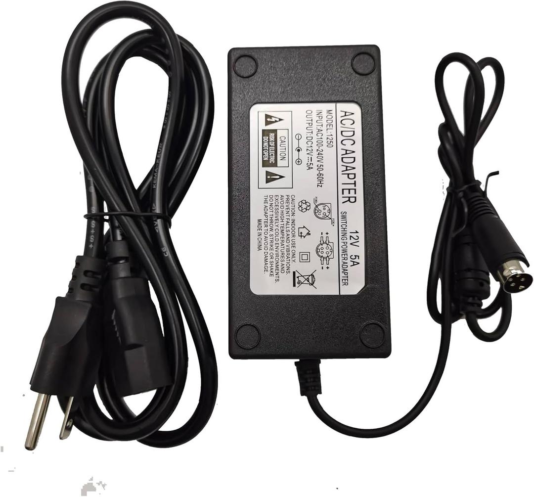 12V 5A 4-PIN AC DC Adapter for Lorex 19" 22" LCD Monitor Video Surveillance System,Wacom Cintiq 22HD 22 HD 21.5" Graphic Pen Display,Synology Disk Station DS410j DS411J DS414 DS415 NAS Server