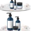 Set of 2 Shower Caddy Bathroom Shelves - Vdomus No-Drill Shower Organizer - Floating Adhesive Acrylic Storage for Tile Walls - Sleek and Durable Bathroom Organizers and Storage (25.4 cm x 40.64 cm x 12.7 cm)