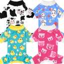 XPUDAC 4 Pieces Dog Pajamas for Small Dogs Pjs Clothes Puppy Onesies Outfits for Doggie Christmas Shirts Sleeper for Pet Cats Jammies-S