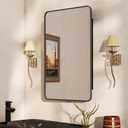 16x27.5 Medicine Cabinet with Mirror, Fully Assembled Recessed or Wall-Mounted Bathroom Mirrored Cabinet with Adjustable Storage Shelves for Vanity, Metal, Black